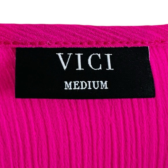 Vici Fuchsia Tie-Front Blouse - Picture 5 of 5